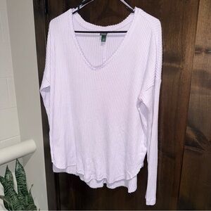 Women's Lavender purple Ribbed Top size S long sleeve oversized sweater NWOT